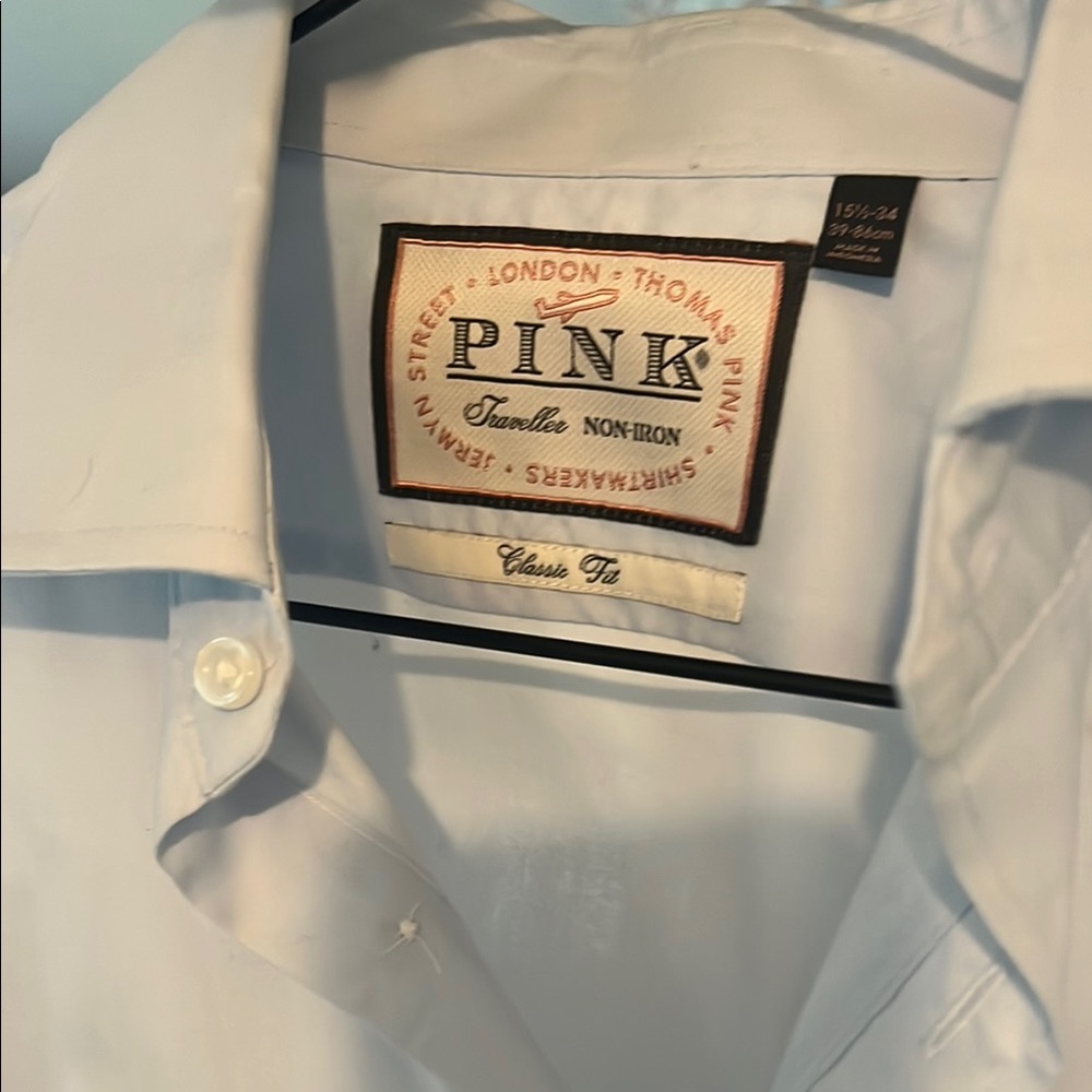 Thomas Pink light blueDress Shirt Classic Design 15.5 34